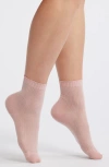 Nordstrom Pointelle Scalloped Edge Crew Socks In Pink Puff