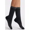 Nordstrom Sparkle Stripe Crew Socks In Black