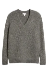 Nordstrom Sparkle V-neck Sweater In Gray