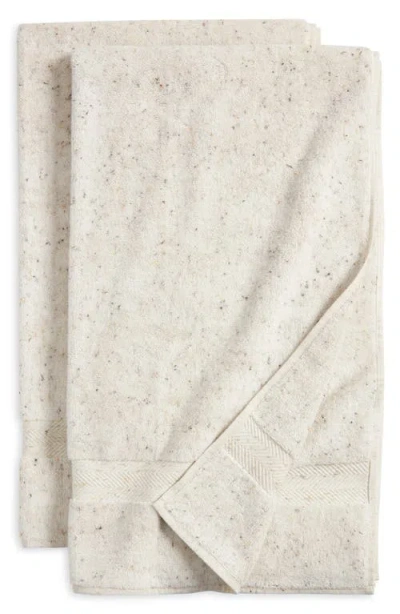 Nordstrom Speckle Set Of Two Cotton Bath Towels In Ivory Egret Multi