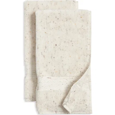Nordstrom Speckle Set Of Two Cotton Hand Towels In Ivory Egret Multi