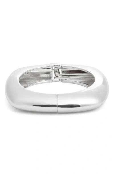 Nordstrom Square Hinged Bangle Bracelet In Silver