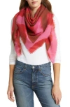 Nordstrom Square Wool Scarf In Pink Rose Artistic Spots