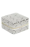 Nordstrom Square Zip Jewelry Box In Black- Tan Wavy