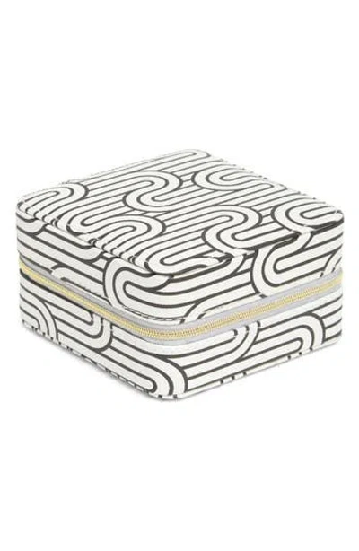 Nordstrom Square Zip Jewelry Box In Black- Tan Wavy