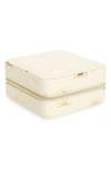 Nordstrom Square Zip Jewelry Box In Cream- Gold Sun