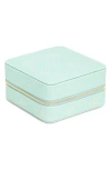 Nordstrom Square Zip Jewelry Box In Mint- Ivory Curves