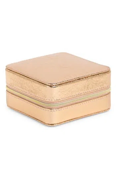 Nordstrom Square Zip Jewelry Box In Rose Gold