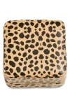 Nordstrom Square Zip Jewelry Box In Tan Leopard