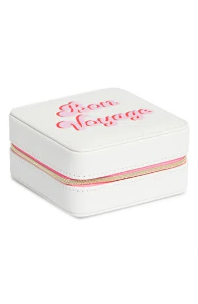 Nordstrom Square Zip Jewelry Box In White Lavender Bon Voyage