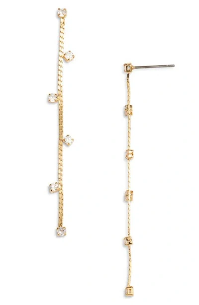 Nordstrom Staggered Cubic Zirconia Linear Drop Earrings In Clear- Gold