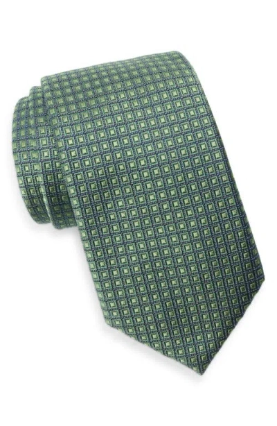 Nordstrom Stailey Neat Stretch Cotton Jacquard Tie In White