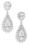 Nordstrom Starburst Cubic Zirconia Drop Earrings In Clear- Silver