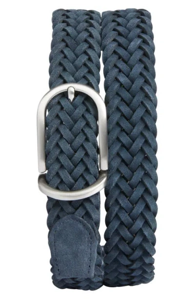 Nordstrom Sterling Braided Suede Belt In Blue