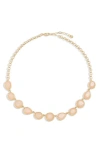 Nordstrom Stone Frontal Necklace In Blush- Gold
