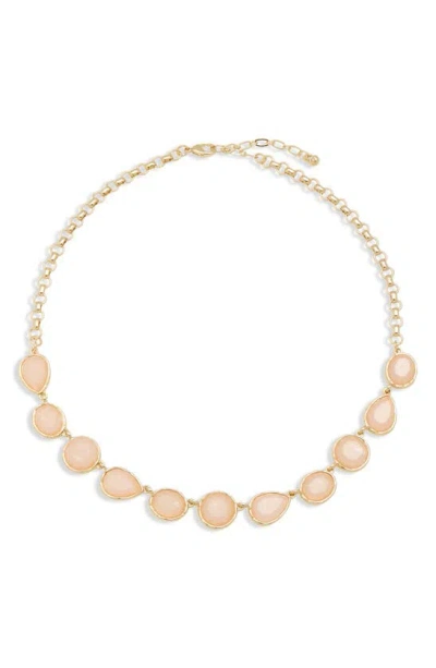 Nordstrom Stone Frontal Necklace In Gold