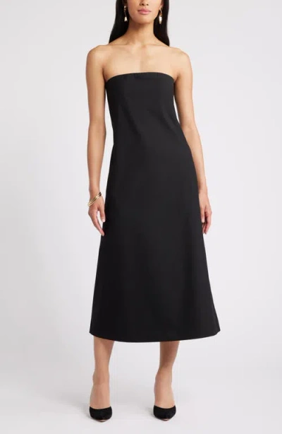 Nordstrom Strapless A-line Dress In Black