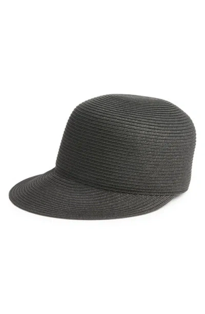 Nordstrom Straw Baseball Cap In Black