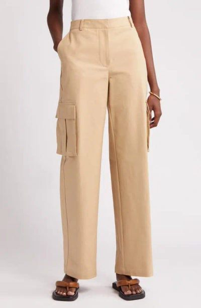 Nordstrom Stretch Cotton Cargo Pants In Tan Travertine