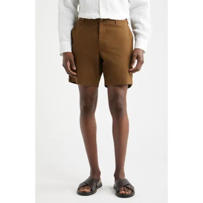 Nordstrom Stretch Cotton Chino Shorts In Brown