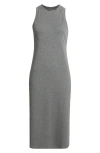 Nordstrom Stretch Cotton Ribbed Tank Dress In Gray