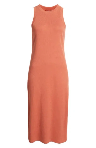 Nordstrom Stretch Cotton Ribbed Tank Dress In Orange