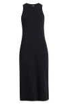 Nordstrom Stretch Cotton Ribbed Tank Dress In Black
