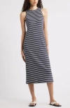 Nordstrom Stretch Cotton Ribbed Tank Dress In Blue