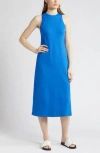 Nordstrom Stretch Cotton Ribbed Tank Dress In Blue Marmara