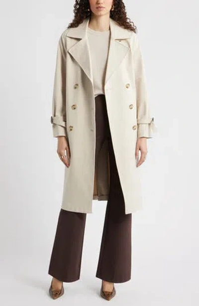Nordstrom Stretch Cotton Trench Coat In Brown