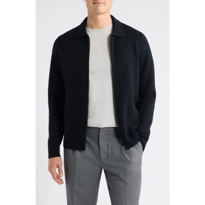 Nordstrom Stretch Wool & Cashmere Sweater Jacket In Blue