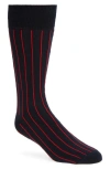 Nordstrom Stripe Cotton Blend Dress Socks In Navy- Red