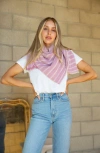 Nordstrom Stripe Cotton Scarf In Purple