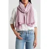 Nordstrom Stripe Cotton Scarf In Purple Combo