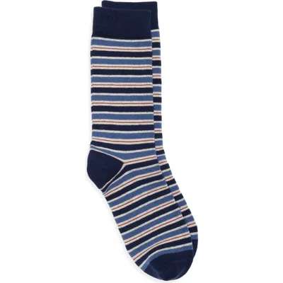 Nordstrom Stripe Dress Socks In Blue