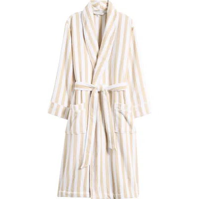 Nordstrom Stripe Hydrocotton Robe In Beige Oyster Stripe