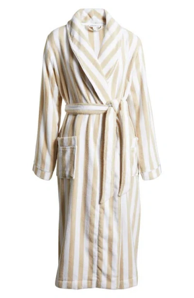 Nordstrom Stripe Hydrocotton Terry Robe In Beige Oyster Stripe