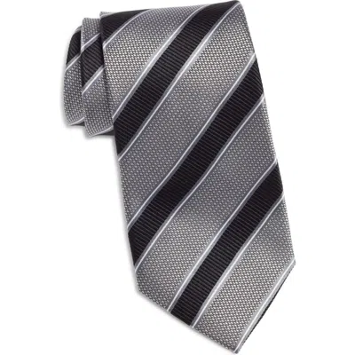 Nordstrom Stripe Jacquard Silk Tie In Gray