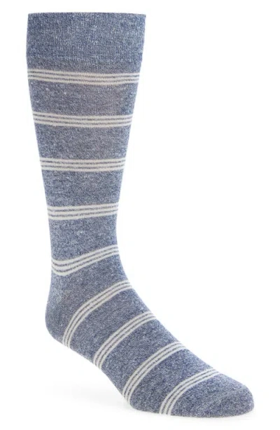 Nordstrom Stripe Linen & Cotton Blend Dress Socks In Multi