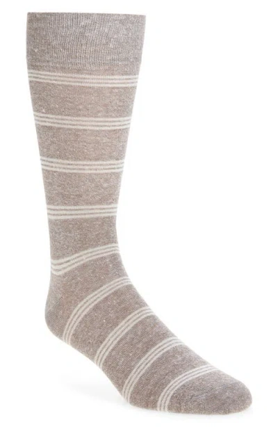 Nordstrom Stripe Linen & Cotton Blend Dress Socks In Multi