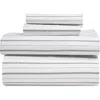 Nordstrom Stripe Organic Cotton Sateen Sheet Set In White Brilliant Stripe