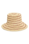 Nordstrom Stripe Packable Lantern Hat In Neutral
