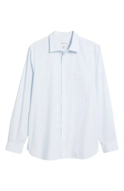 Nordstrom Stripe Performance Stretch Cotton Blend Sport Shirt In White- Blue Simple Stripe