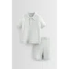 Nordstrom Stripe Pointelle Polo Sweater & Shorts Set