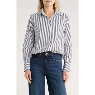 Nordstrom Stripe Poplin Button-up Shirt In Blue