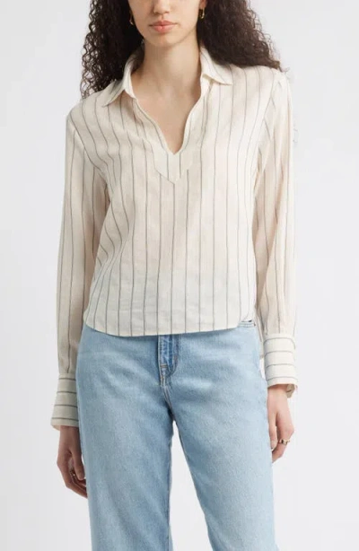 Nordstrom Stripe Popover Top In Beige Burnt Mal Stripe