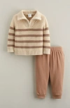 Nordstrom Babies'  Stripe Quarter Zip Sweater & Joggers Set In Multi