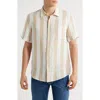Nordstrom Stripe Short Sleeve Linen Button-up Shirt
