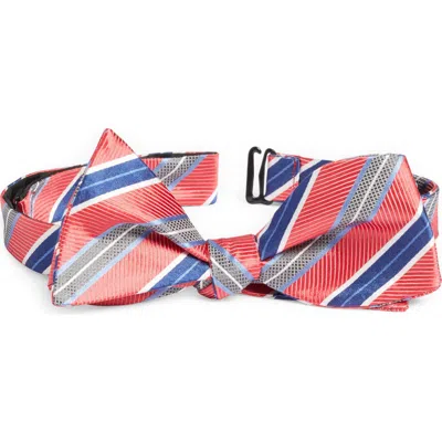 Nordstrom Stripe Silk Pre-tied Bow Tie In Coral