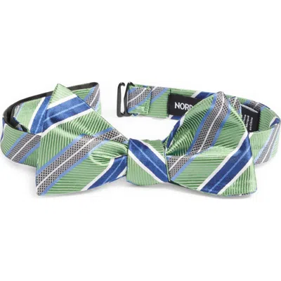 Nordstrom Stripe Silk Pre-tied Bow Tie In Green